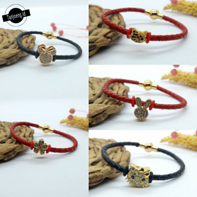 Gelang Tali Wanita Xuping Lapis Emas Gelang Liontin Charm