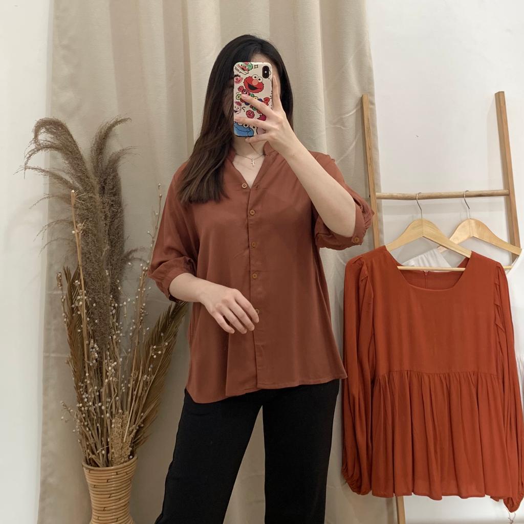 Maru Rayon Top | Kemeja wanita - kemeja rayon - atasan rayon - kemeja basic - basic shirt