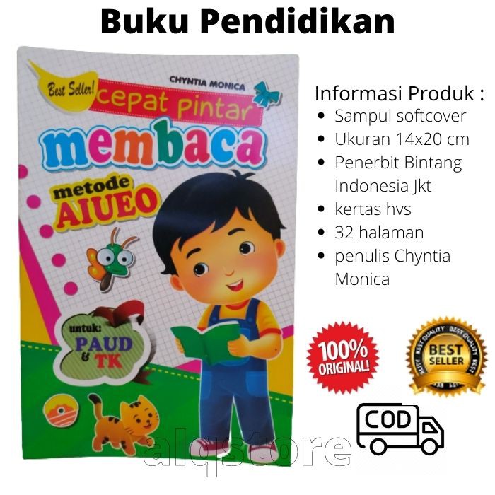 Cepat Pintar Membaca Metode AIUEO Buku Belajar Baca Paud TK