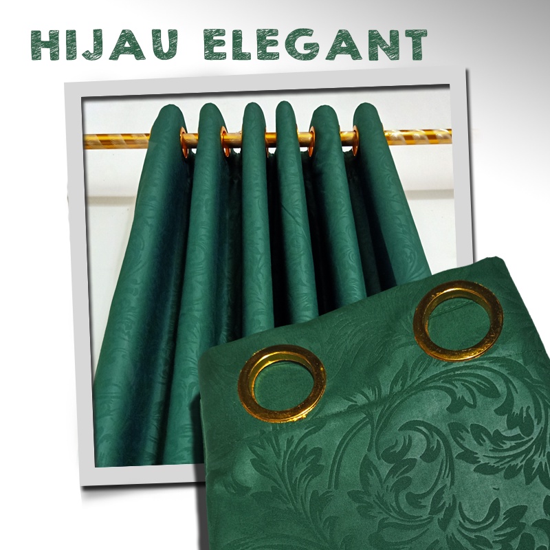 Gorden Polos Embos murah smokring 12 lubang Pintu Jendela Gorden Coklat polos Gordyn Hordeng Tirai-H ELEGANT T220X135
