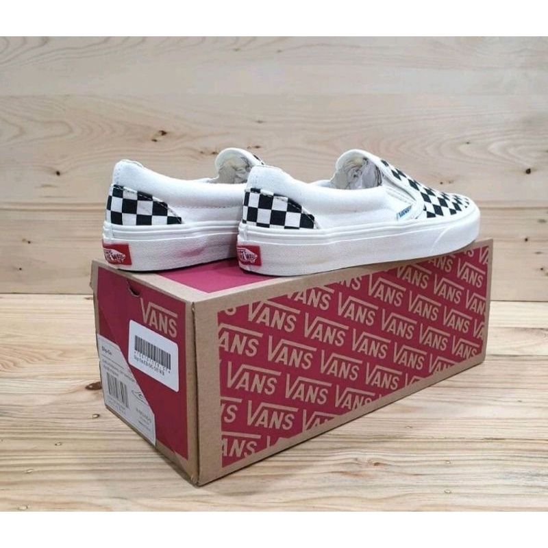 MADE IN CHINA Paket 100% Import Vans Slip On Mono Checkerboard