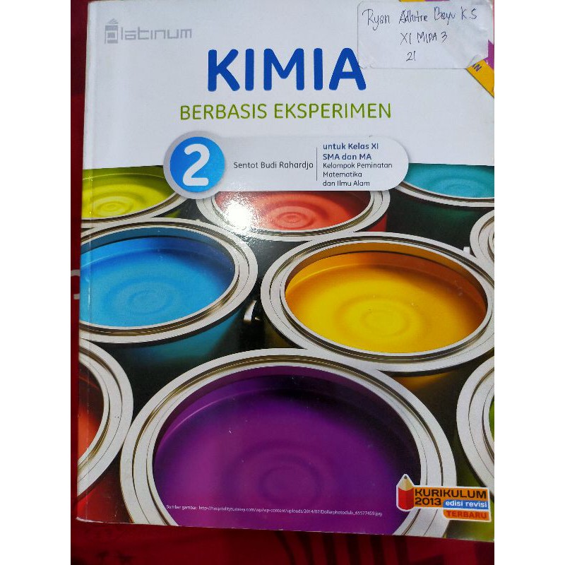 BUKU PELAJARAN SMA/MA KELAS 11 KIMIA PENERBIT PLATINUM 2ND(MULUS)