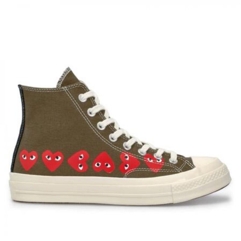 cdg converse multi heart white