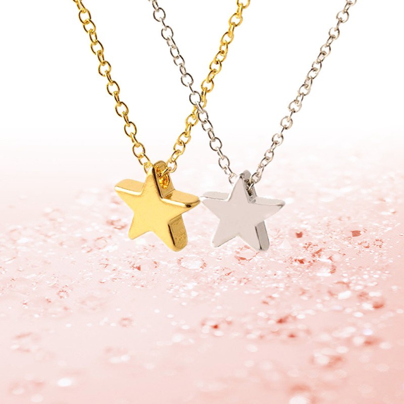 Simple  Five-pointed Star Pendant Necklace Women's  Metal Necklace Alloy Jewelry Accessories Party Gift