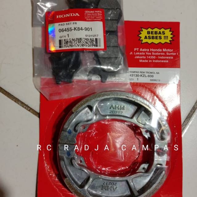 Kampas Rem Depan Belakang PCX CBU-2014-2017