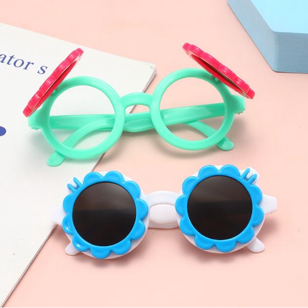 STT Kacamata Anak Fashion Kacamata Anak Motif Bunga Matahari Kacamata Hitam High Quality Kids Sunglasses Kaca Mata Murah Import-2