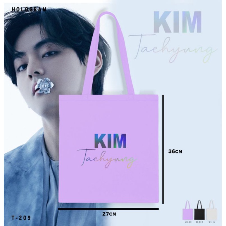 TOTE BAG BTS HOLOGRAM LILAC/PEREKAT KANVAS