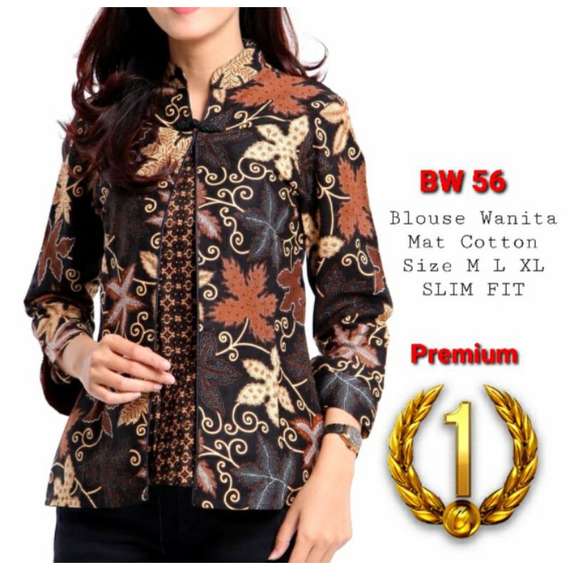 BATIK SLIM FIT WANITA MODEL BLOUSE SLIMFIT BW47