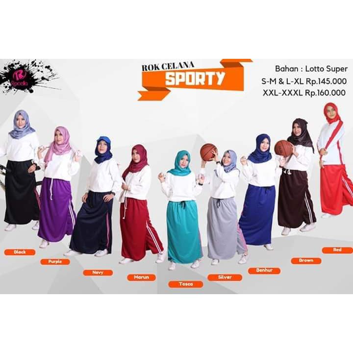 PALING LARISS  ROK CELANA Training Olahraga WANITA MUSLIMAH, Rok Celana Rocella SPORTY