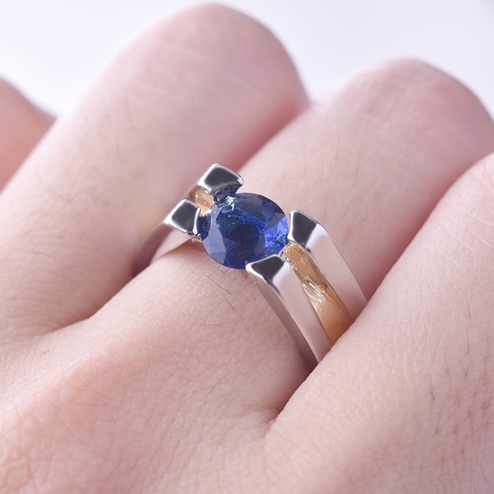 Hu Hu Hu Hu Hu Alat Bantu Pasang Kacamata♡ Cincin Wanita Desain Geometri Hias Sapphire Imitasi Untuk Pernikahanlamaranhadiah