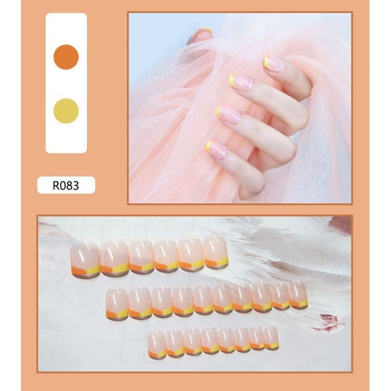 {R080-R095} kuku palsu fake nail art kode R [isi 24pcs + lem + box] kuku palsu R-Fake nail art R