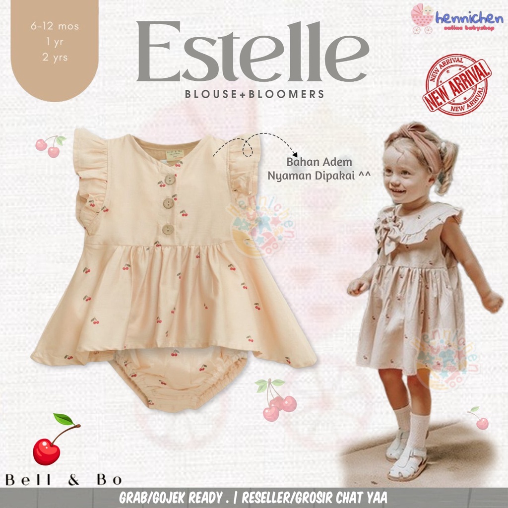 BELL AND BO ESTELLE DRESS ANAK SETELAN BAJU ANAK PEREMPUAN 6 BULAN - 2 TAHUN