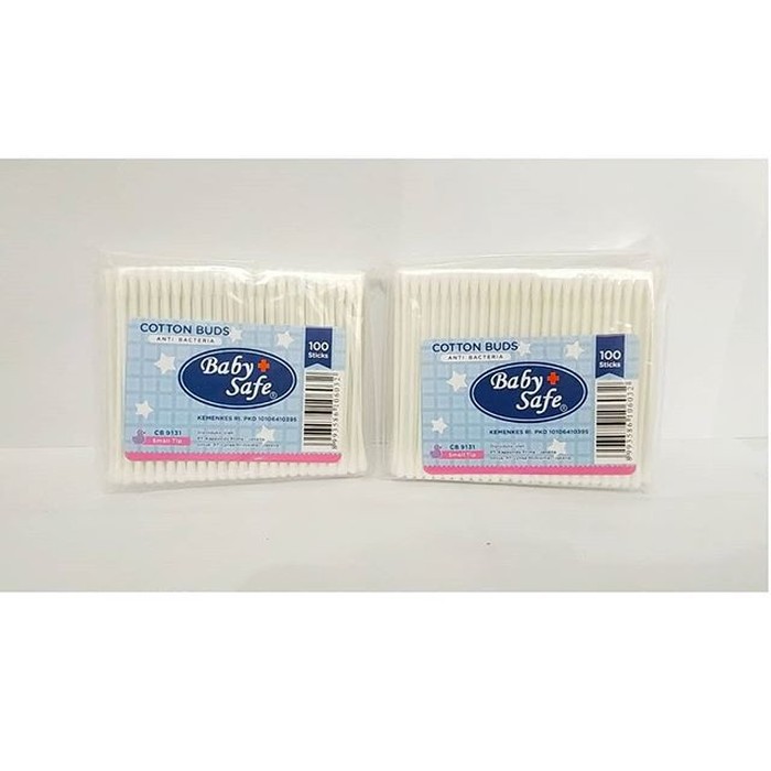 Baby Safe Cotton Bud 100 Sticks Small Tip Anti Bacteria Refill