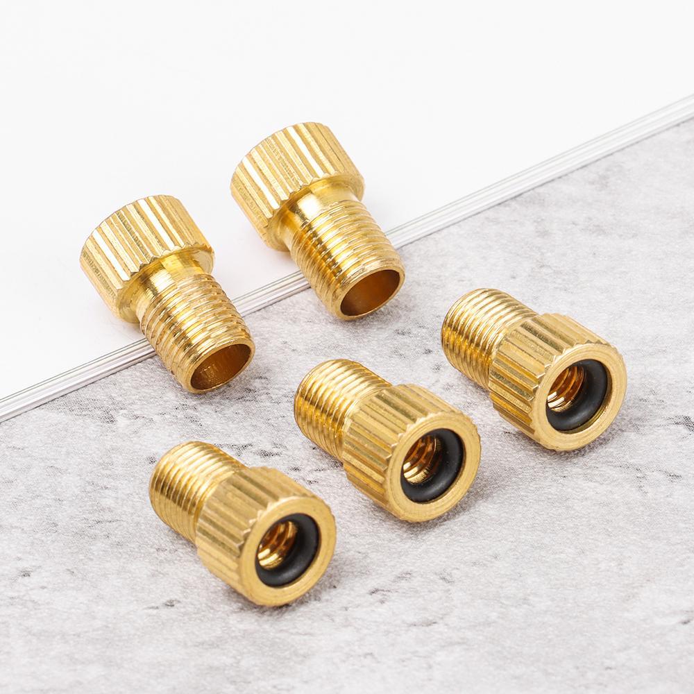 R-FLOWER 5 Pcs Konverter Klep Sepeda 5 Pcs Adaptor Aksesoris Sepeda Kuningan
