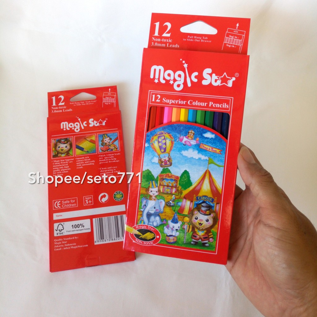 

AlPower Pensil Warna Non Toxic 12pcs Magic Star Coloring Pencils Color 12pcs Joyco