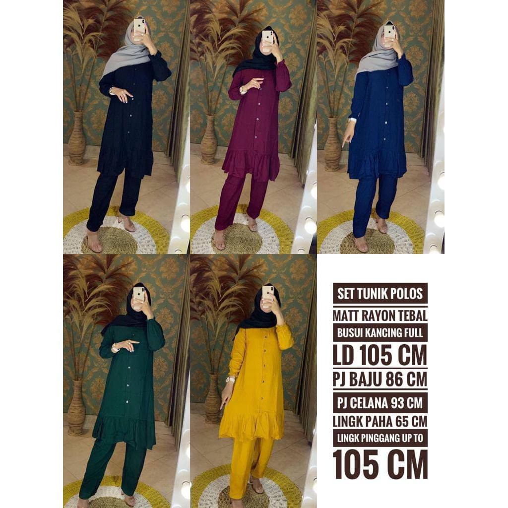 ONE SET TUNIK POLOS RAYON SUPER
