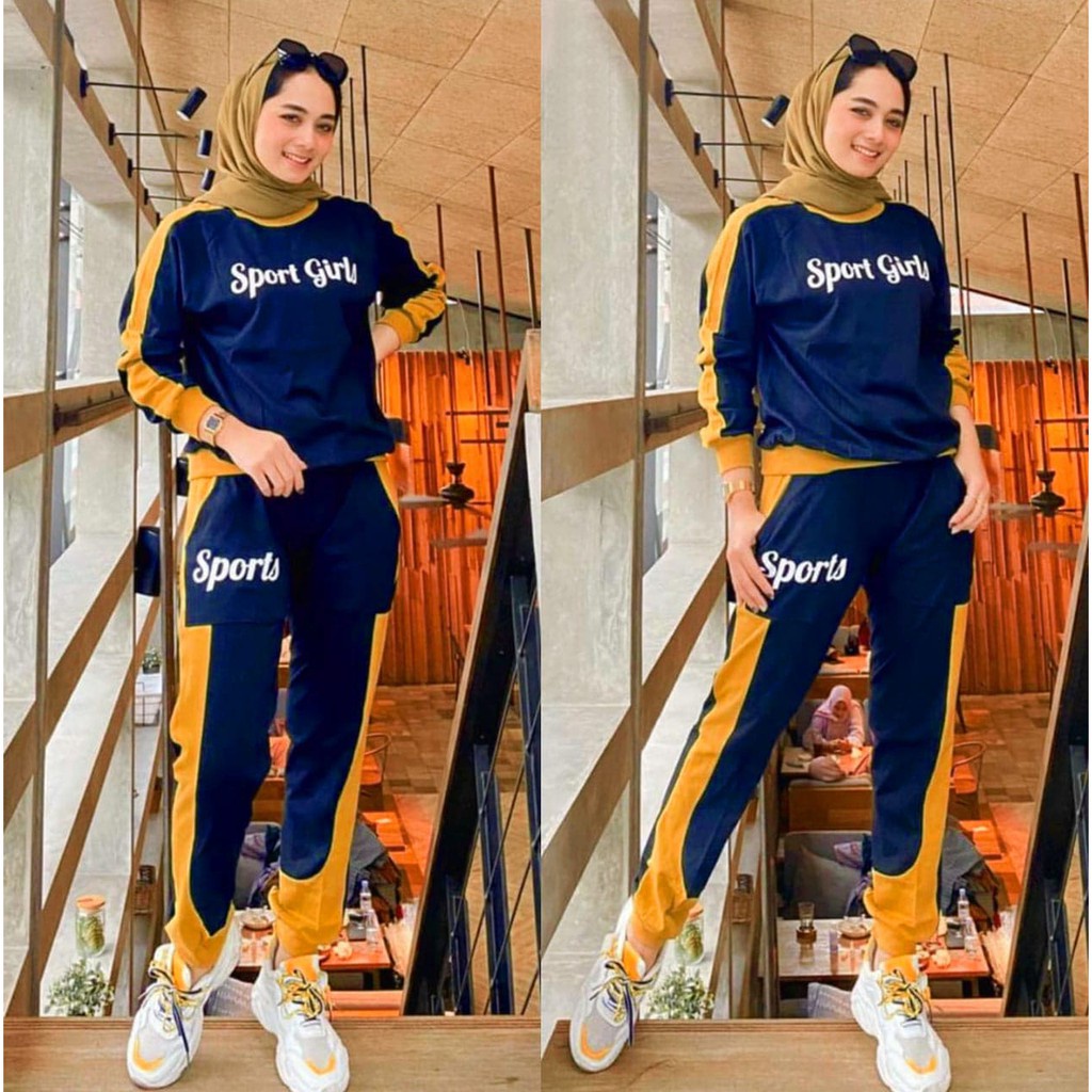 Setelan Baju Olahraga Sepeda Stelan Muslim Olahraga Gowes Muslimah Baju Olahraga Senam Wanita Modis
