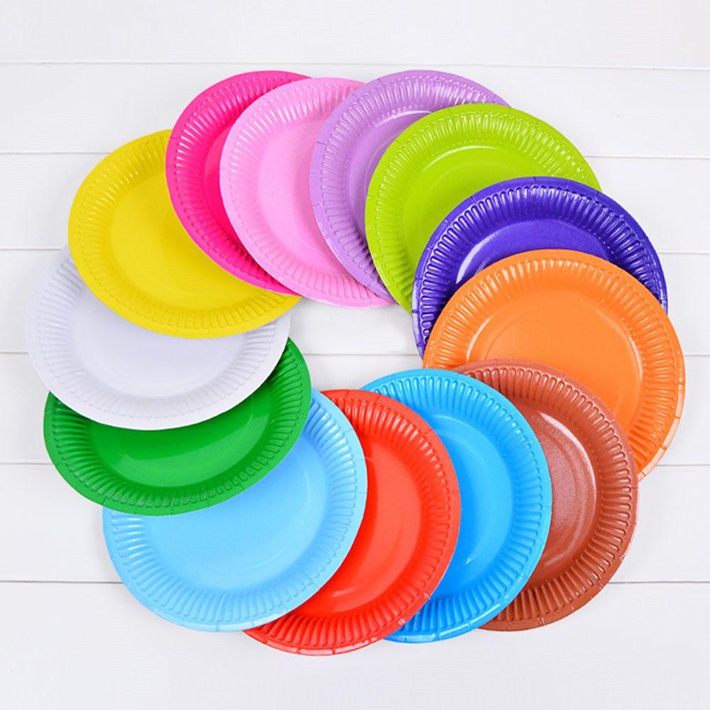 R-flower 20Pcs/Pack Piring Kertas Bulat 7 &quot;DIY Dekorasi Party Supply Peralatan Makan Sekali Pakai