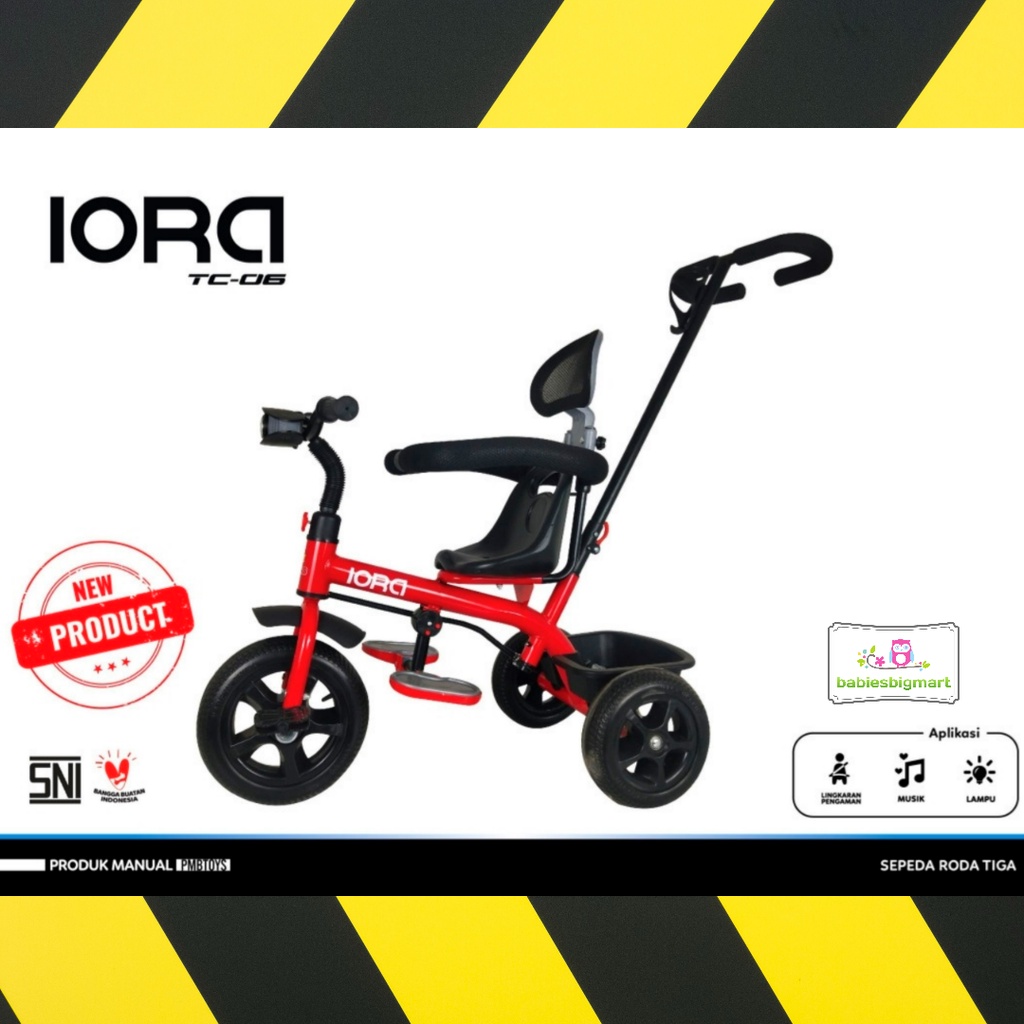 Sepeda Anak Roda 3 Tiga Tricycle PMB IORA TC 06 / GYRO GY 101  Aviator AT 306-7 Dorongan