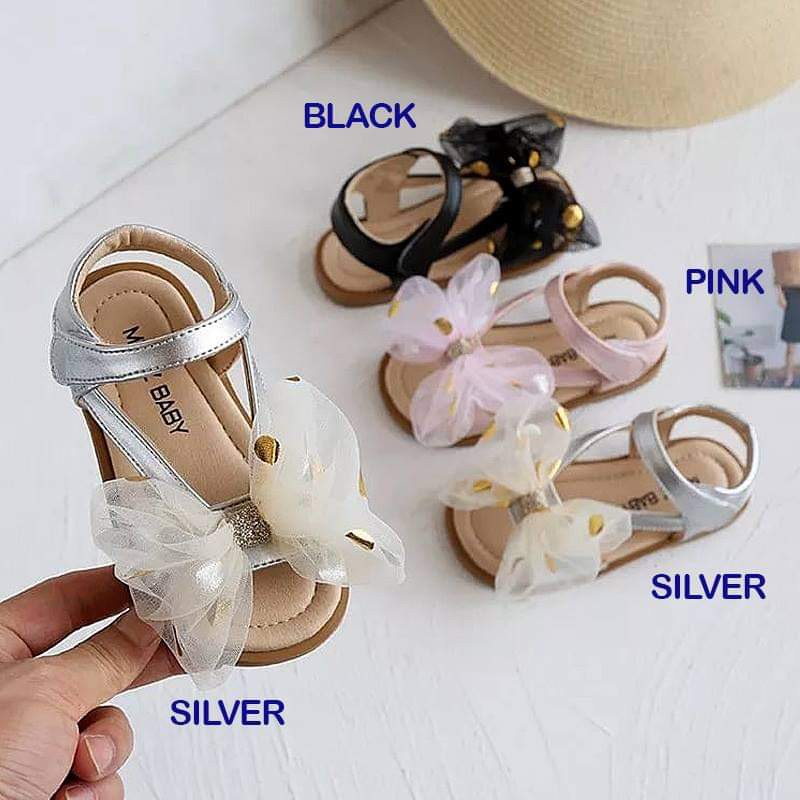 Sepatu Sandal Anak Perempuan Big Ribbon Polkadot