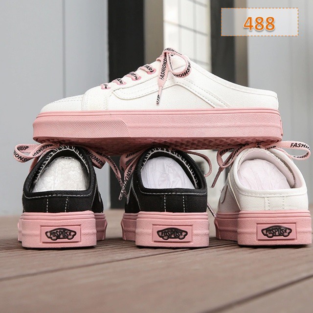 Sepatu Wanita Sneakers Cewek Selop Swedish (488) Sole 3 cm