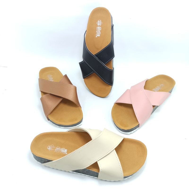 Sandal Wanita Casual Sandal Slop Puyuh Kekinian Model Silang Sendal Selop Andis AF12