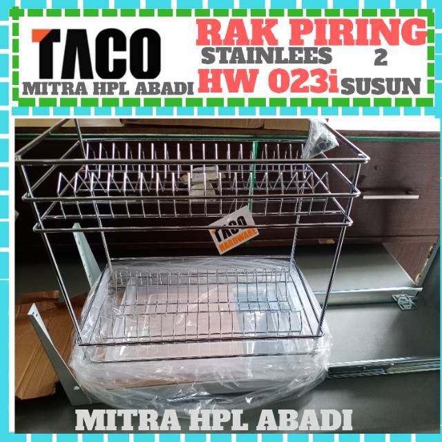  RAK  PIRING  TACO  2 SUSUN CHROME STAINLESS  TACO  HW 023i 