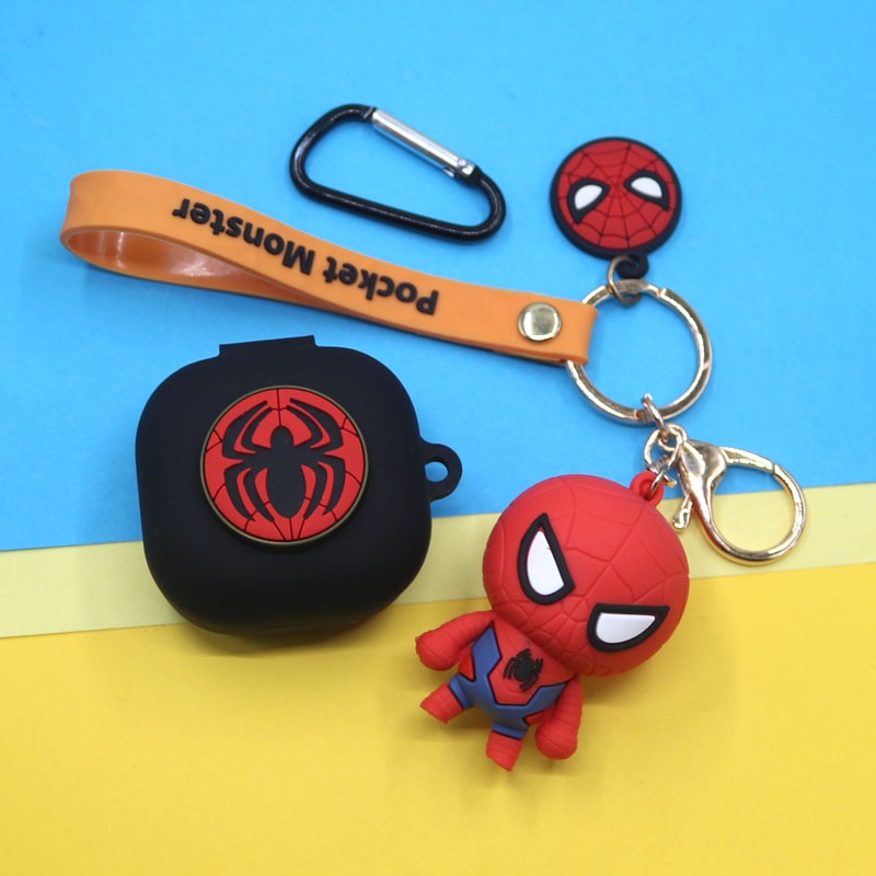 Case Earphone Desain Kartun Marvel Dengan Gantungan Kunci Untuk Samsung Galaxy Buds Live / Buds Pro