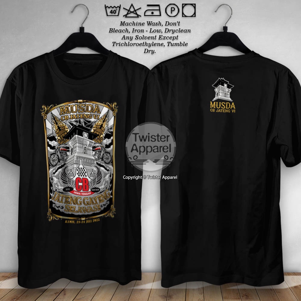 Kaos CB Jateng VI Musda Banjarnegara Gayeng Selawase Baju Distro Riding Club CB 100 Herex Racing Oto