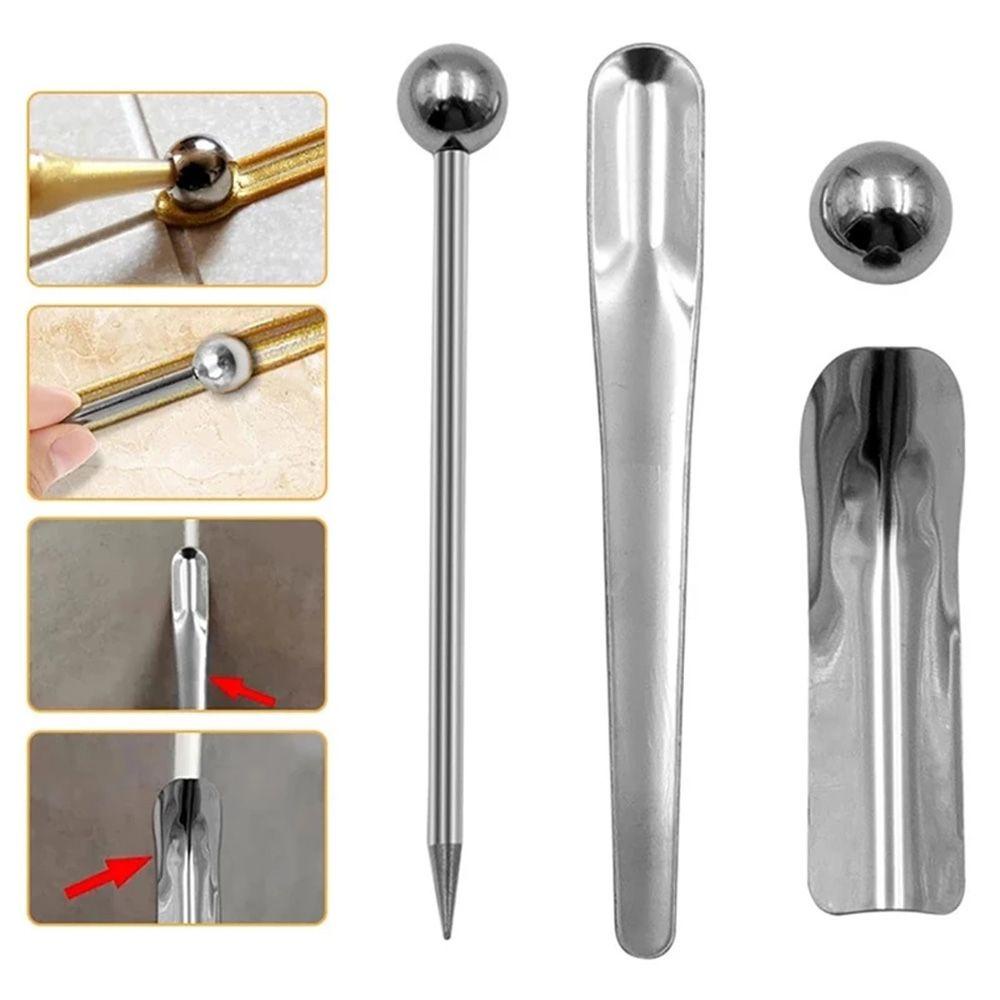 TOP Beauty Seam Hand Tools Sudut Siku Scraper Steel Pressed Ball Stick Tile Slotter