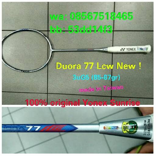 Raket Badminton DUORA 77 Lcw New   100% original Yonex Sunrise