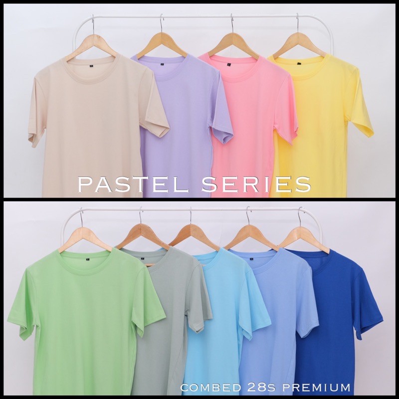 KAOS PASTEL COMBED 30s PREMIUM DISTRO POLOS BADIC DAILY TEE MURAH GROSIR JKT ABG SIZE ABG S M L XL