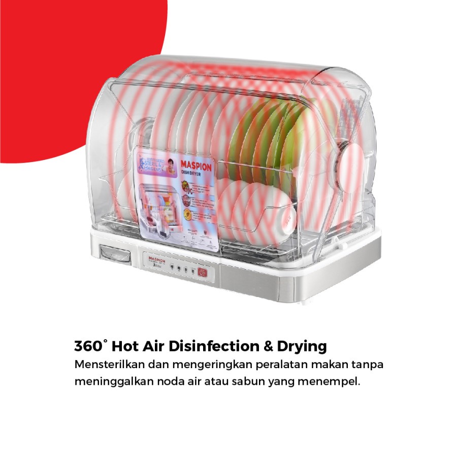 MASPION Dish Dryer MDD 400 / Pengering Piring Anti Bakteri - Garansi Resmi 1 Tahun