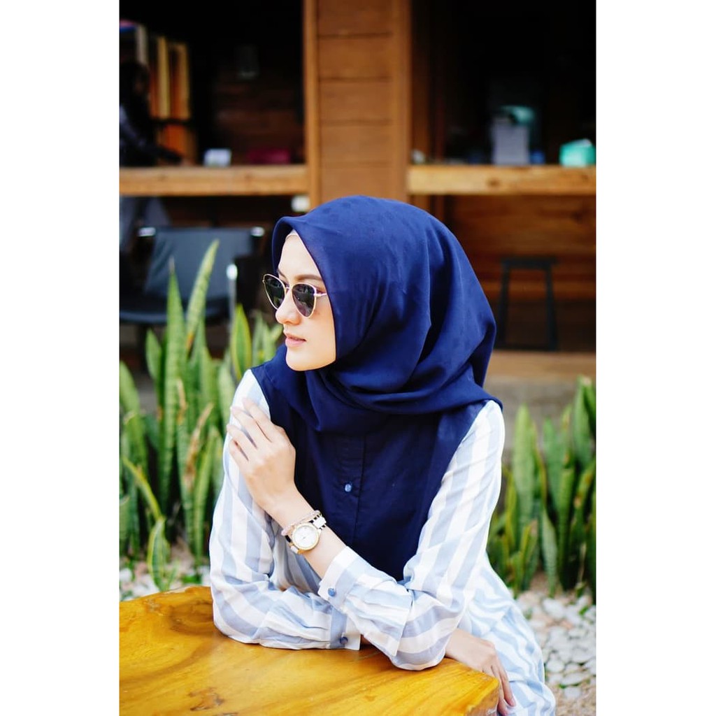 Jilbab hijab potton premium burberry dijahit tepi segiempat potton Scarf murah Hijab Segi Empat mu