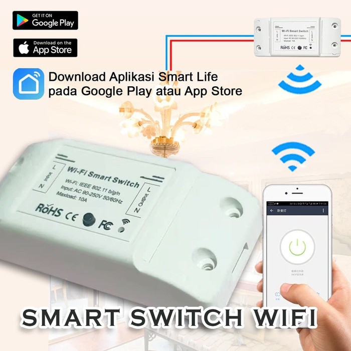 Smart Switch WIFI bukan sanofi atau bardi /Saklar Wireless