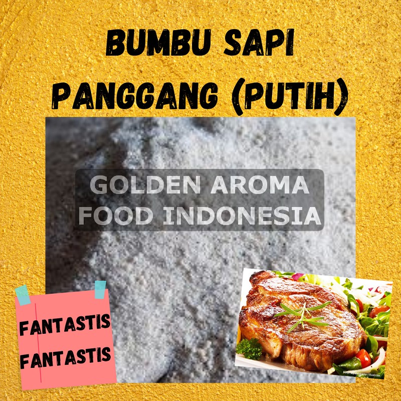 

Bumbu Tabur Rasa Sapi Panggang 100 gram (Putih), Jual Bubuk Tabur Sapi Panggang Murah Enak Aman GAFI