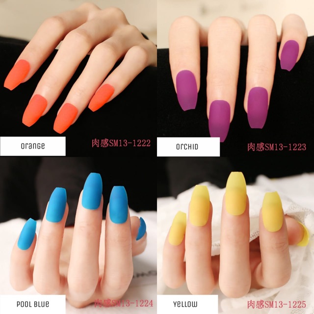 KUKU PALSU FAKE NAILS MATTE COFFIN STYLE  24 pcs BAG 2