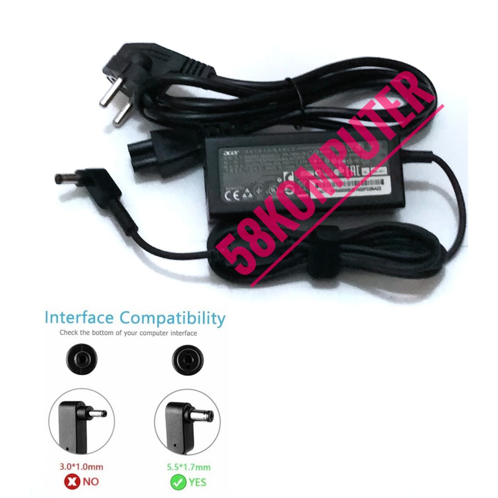 19V 2.37A 30 AC Adapter Charger Laptop Acer Aspire 1 A114-31 A114-32 3 A315-51 A315-52 A315-53 5 A515-41 A515-51