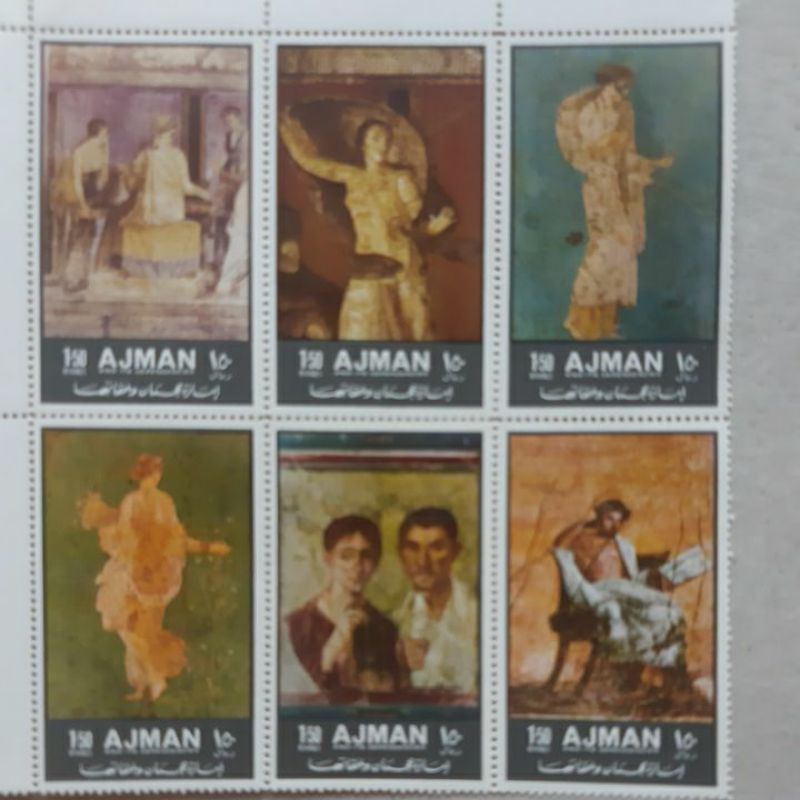 

Perangko Ajman painting block 6 prangko