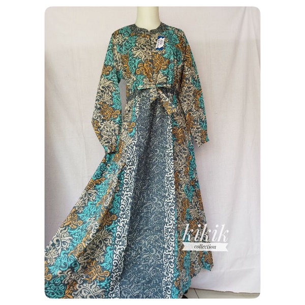 Gamis Long Dress Katun Batik Busui Friendly Pakaian Muslim Murah Adem Tunik Tradisional Mojokerto Su