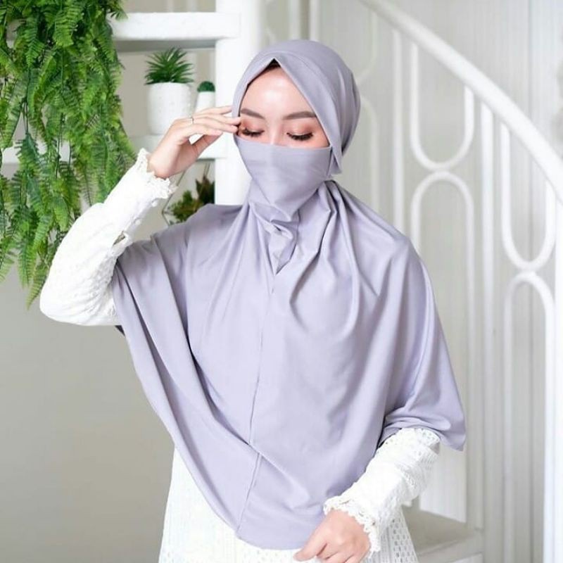Radya Bergo 2in1 Jilbab Hijab Cadar Tali Aisha Niqab Syari ERUDUNG MASKER JILBAB MASKER BERGO MASKER