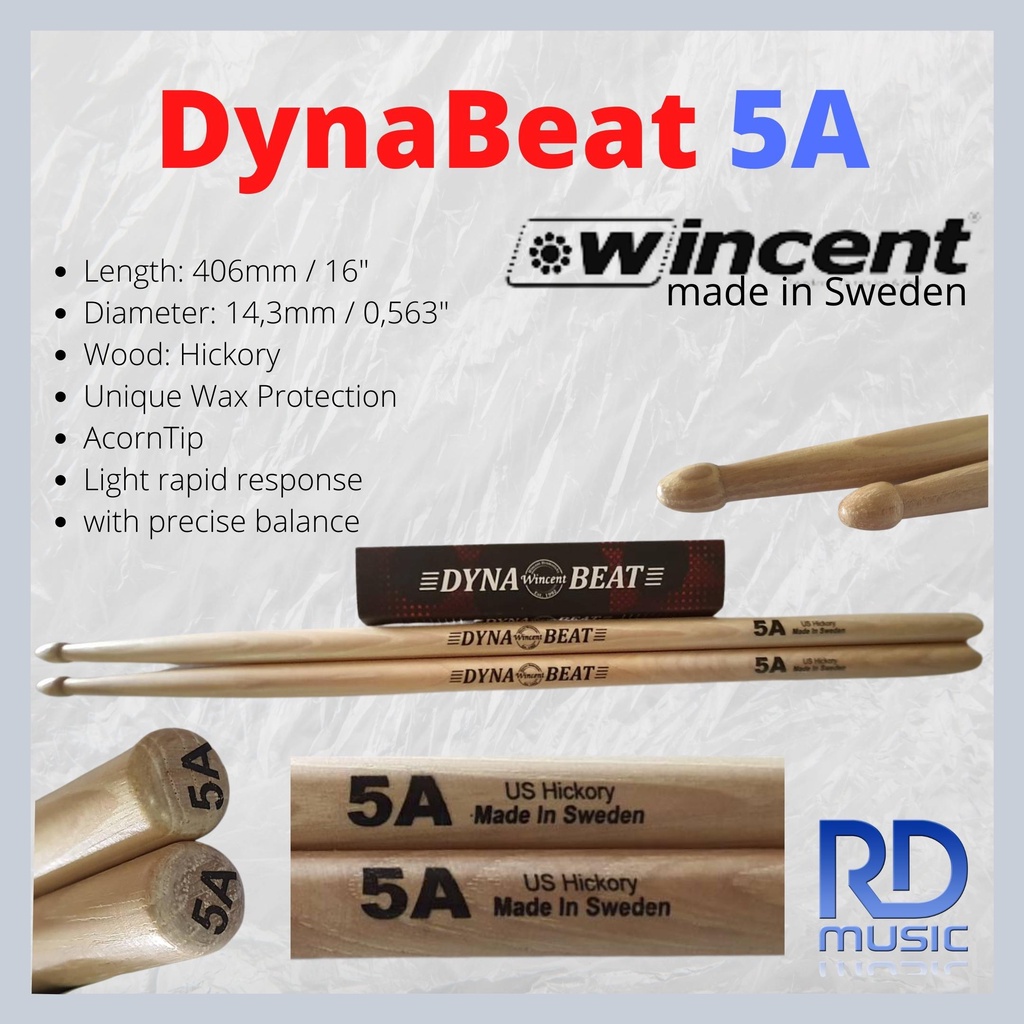 Wincent Dynabeat Series 5A Drumstick / Stik Drum