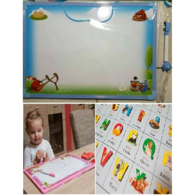 

White board angrybird blue