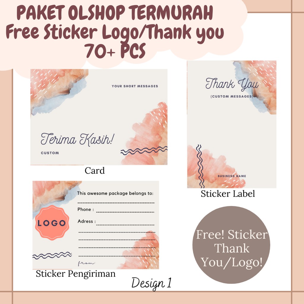 

TERMURAH PAKET LENGKAP ONLINE SHOP PAKET PACKAGING CARD STICKER LABEL STICKER LOGO