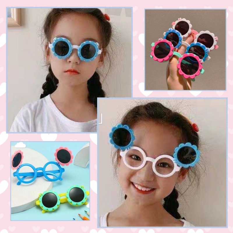 kacamata anak bunga kid sunglasses kacamata hitam anak fashion bunga kabu uv protection bisa dibuka