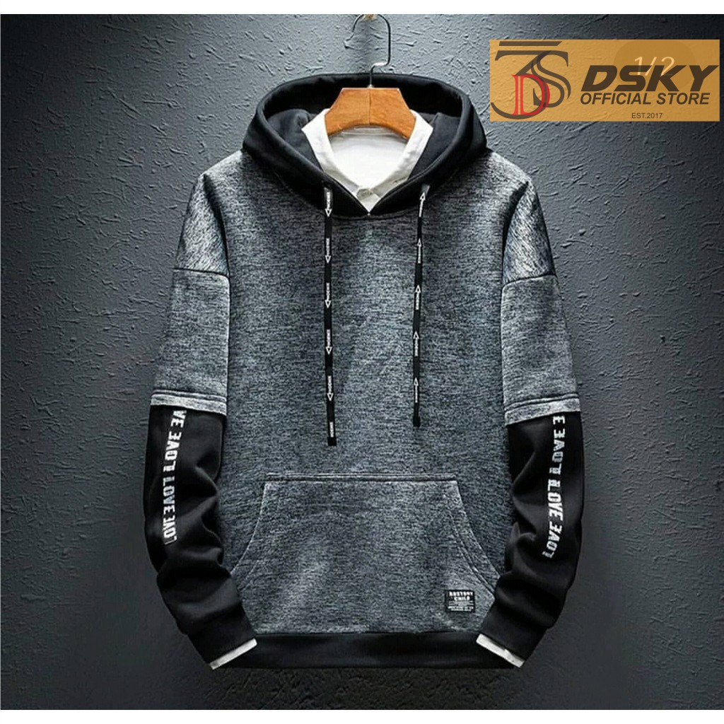 Hoodie Pria Sweater Jumper Korean Style Bts M-XL LOVE RAIN