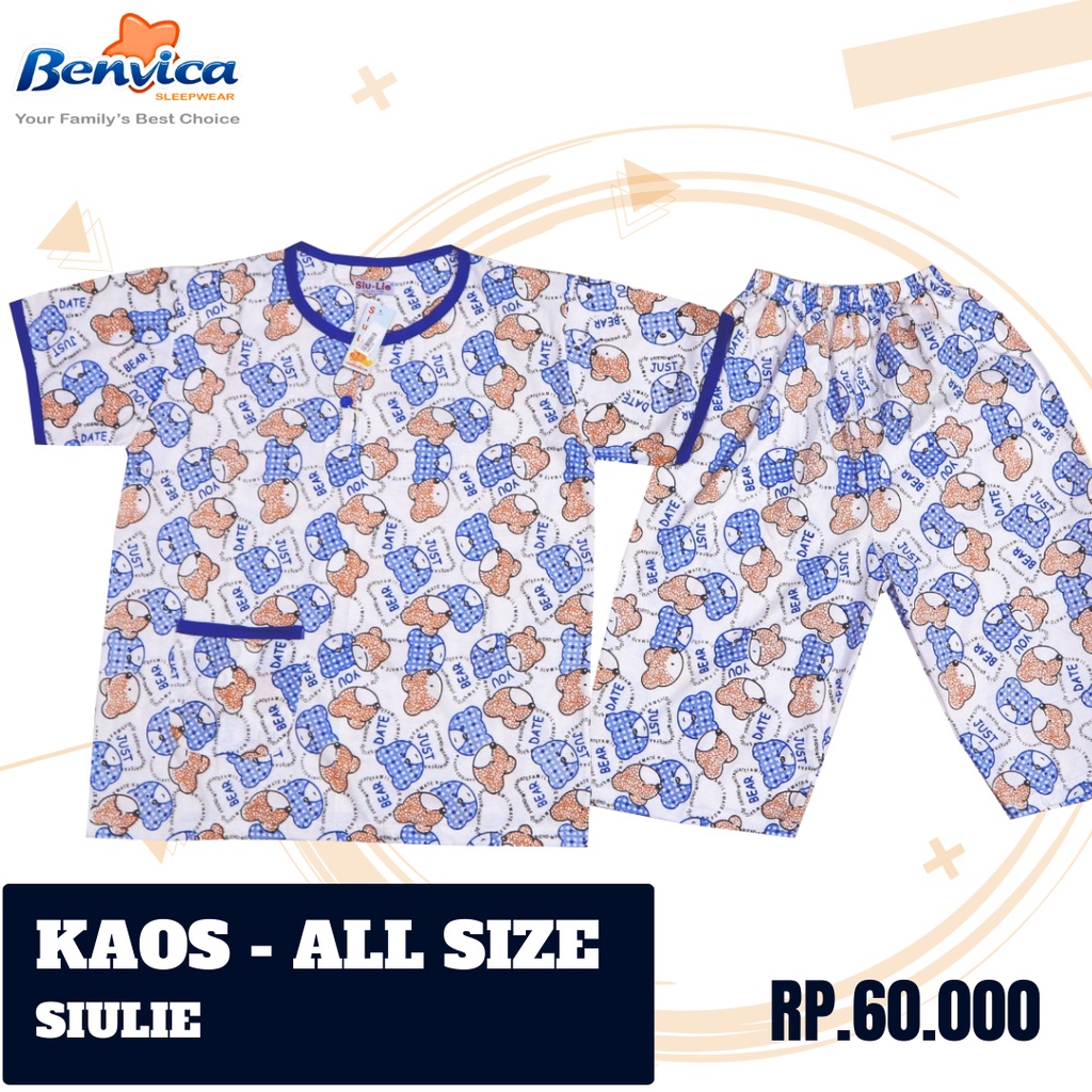 BAJU TIDUR SETELAN KAOS 3/4 SIULIE BANYAK MOTIF ALL SIZE