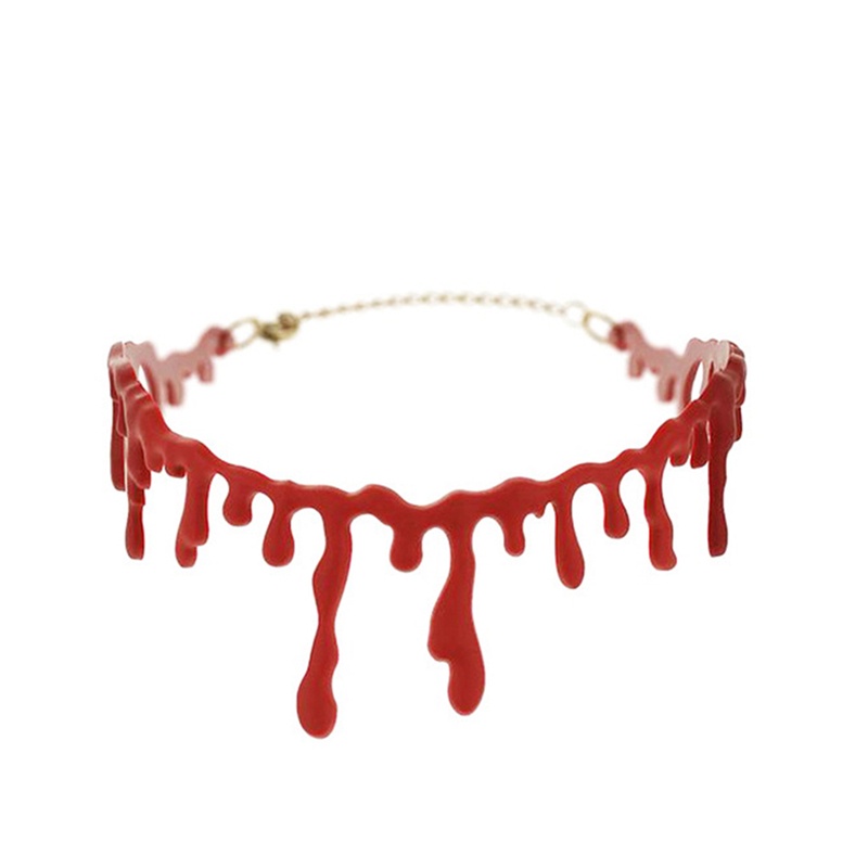 Kalung Choker Model Darah Kematian Punk Rock Untuk Pesta Halloween