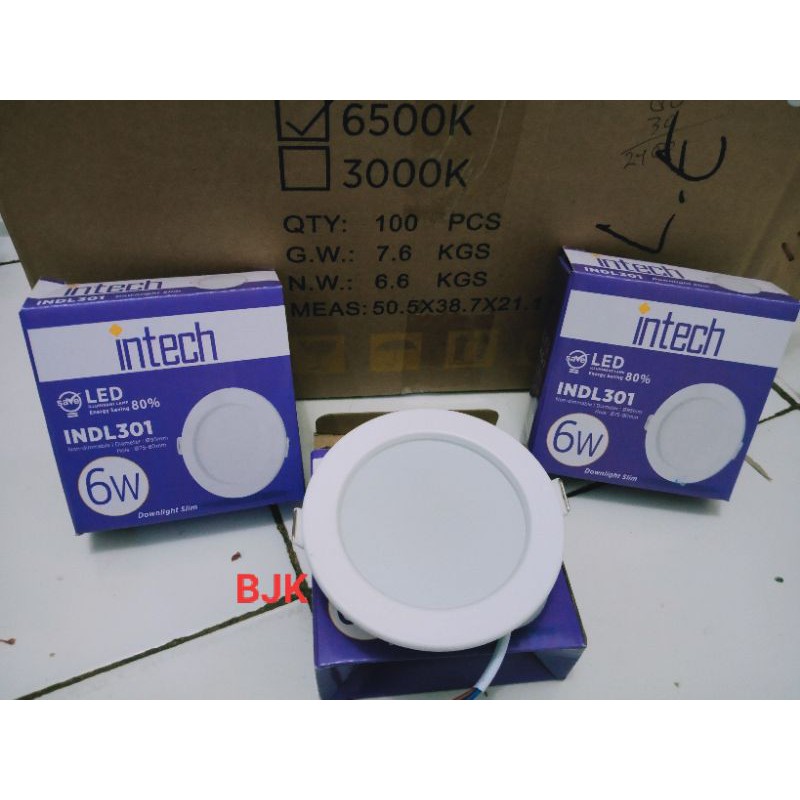 Lampu Downlight LED 6 wat plapon terang putih