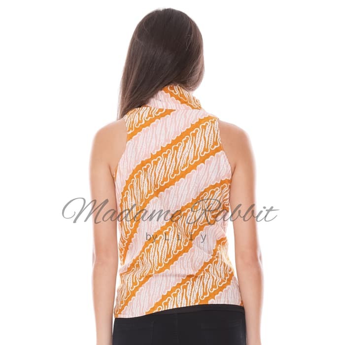 MADAME RABBIT - Cardigan Batik Wanita - Kuning Orange-2